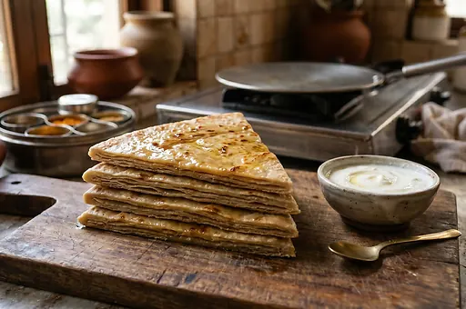 Tradycyjne pełnoziarniste indyjskie placki paratha
