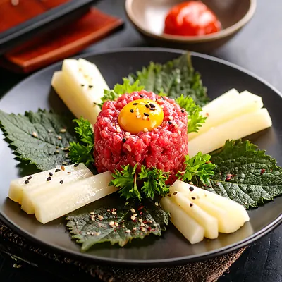 Yukhoe - korejský hovězí tatarák