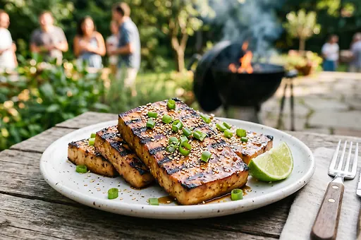 Grilované marinované tofu