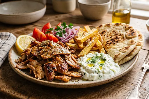 Bravčový gyros z rúry s tzatziki