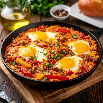 Menemen - tureckie śniadanie z jajkami