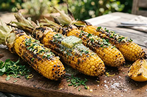 Grilled Corn with Herb Butter