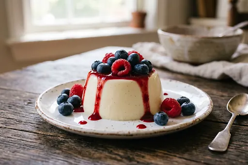 Panna Cotta with Forest Fruits