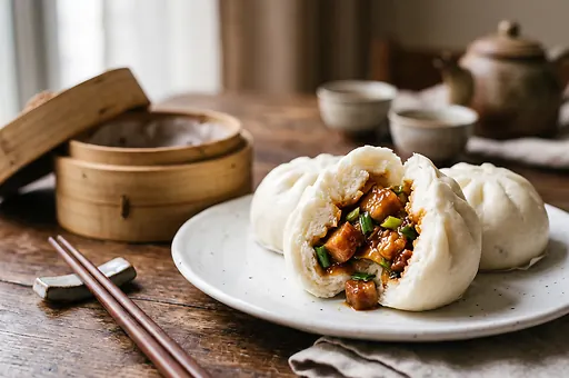 Kantońskie char siu bao na parze