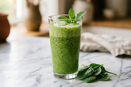 Zelené matcha-jablkové smoothie so špenátom