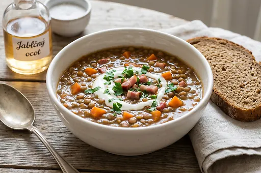 Slovak Lentil Soup with Vinegar