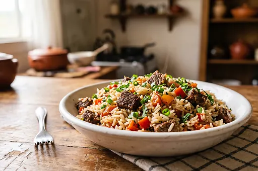 Brazylijski arroz de carreteiro z wołowiną