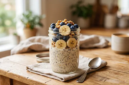 Overnight oats z jogurtem i owocami