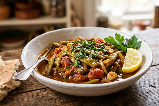Green beans with tomatoes loubieh bil zeit