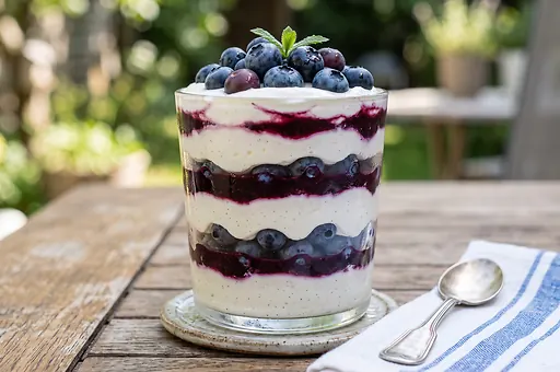 Quark Cream with Blueberries