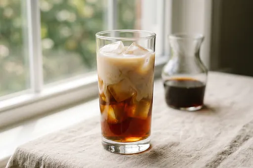 Cold brew coffee with milk