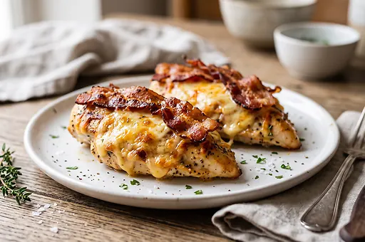Chicken Breasts With Cheese and Bacon
