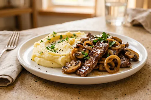 Beef Stroganoff with Beef and Mushrooms