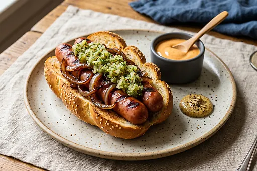 Hotdog bar with homemade toppings
