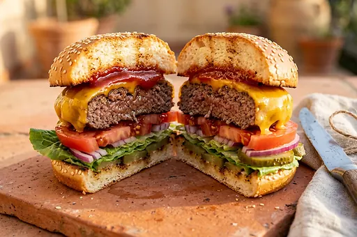 Cheeseburger z cheddarem