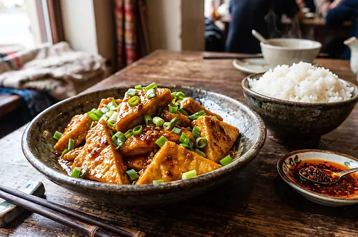 Tofu jia chang dou fu w pikantnym sosie