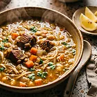 Traditional Moroccan Lamb and Chickpea Soup Harira