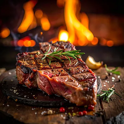 T-bone steak - premium beef cut with two types of meat