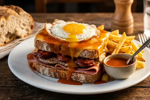 Francesinha with Spicy Sauce and Cheese