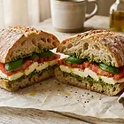 Kanapka caprese z mozzarellą