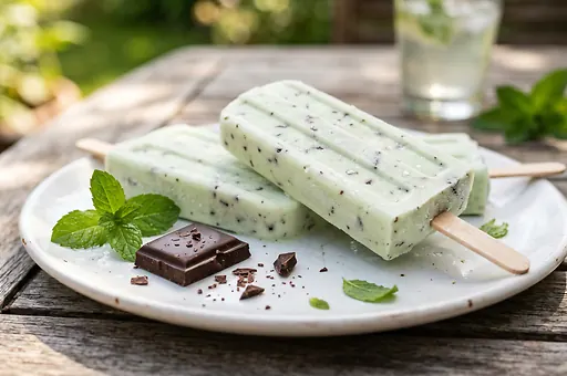 Lody na patyku miętowo-czekoladowe