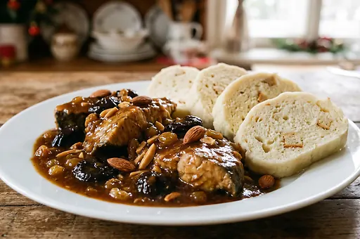 Christmas Carp in Dark Sauce with Plums