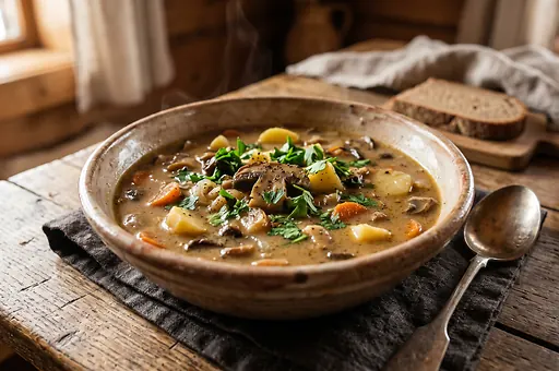 Slovak Mushroom Soup with Potatoes