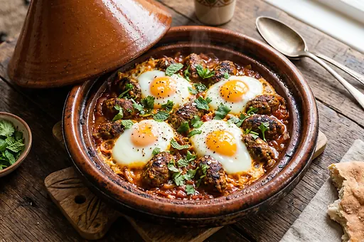 Kefta Tajine with Tomatoes and Eggs