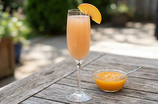 Non-alcoholic Peach Bellini