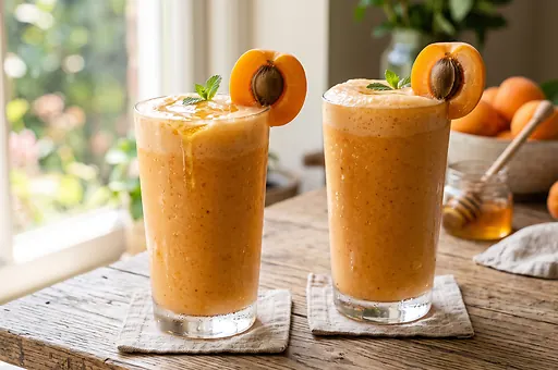Refreshing apricot smoothie with honey
