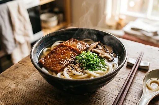 Tradycyjna japońska zupa kitsune udon