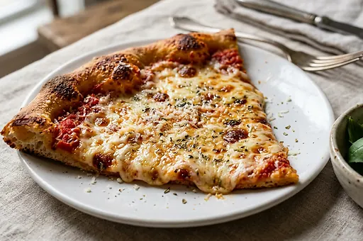 Sýrová pizza s tenkým křupavým těstem