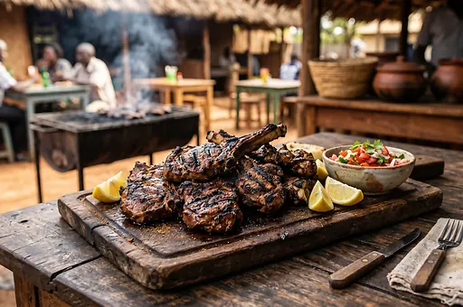 Kenyan grilled lamb nyama choma