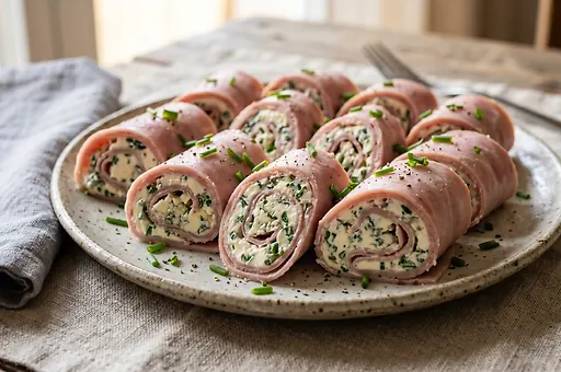 Ham Rolls with Blue Cheese