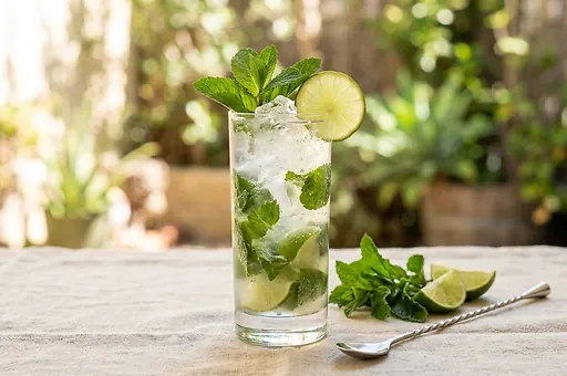 Klasické mojito s bielym rumom a mätou