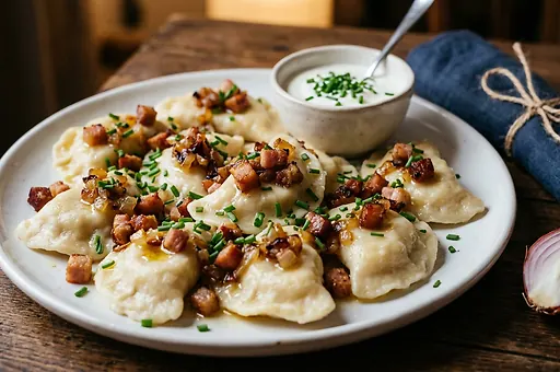 Slovak Dumplings with Bryndza and Bacon