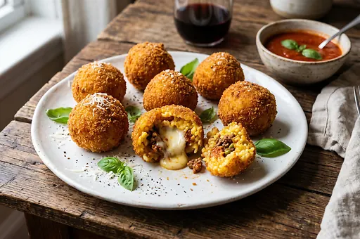 Tradycyjne sycylijskie arancini z risotto