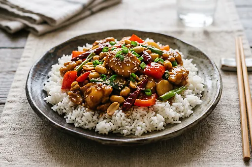 Kung Pao Chicken with Peppers and Oyster Sauce
