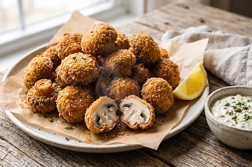 Smażone pieczarki w panierce