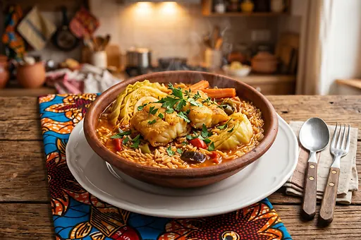 Senegalese fish and rice thiéboudienne