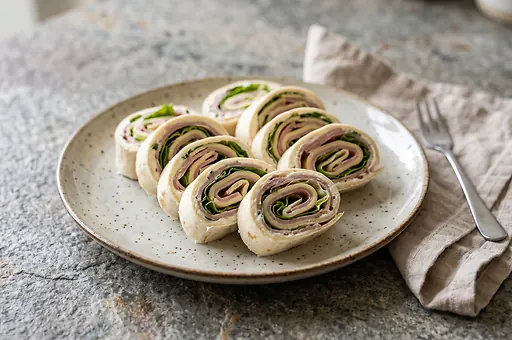 Ham and Cheese Tortilla Roll Ups