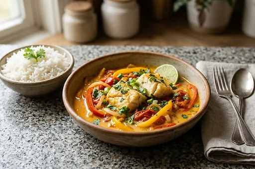 Cod moqueca with coconut milk