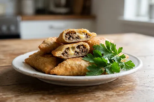 Smażone pierożki z mięsem i serem sambusak