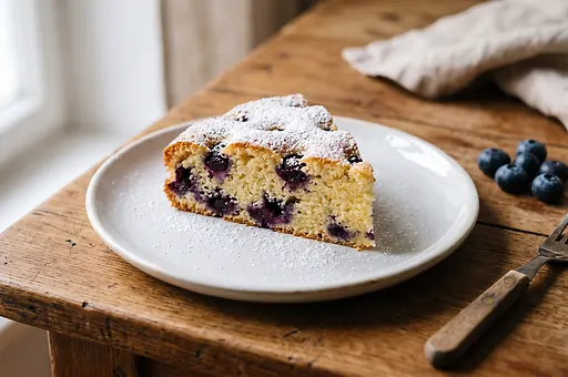 Fluffy blueberry cake