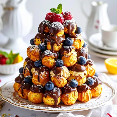 Croquembouche - celebratory profiterole tower