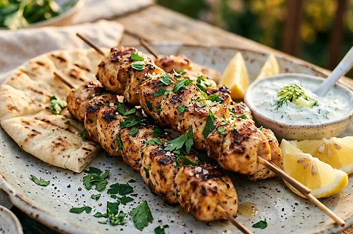 Szaszłyki shish taouk z grilla