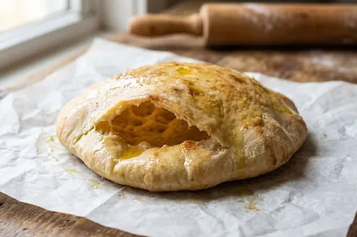Měkký pita chléb s nafouknutou kapsou