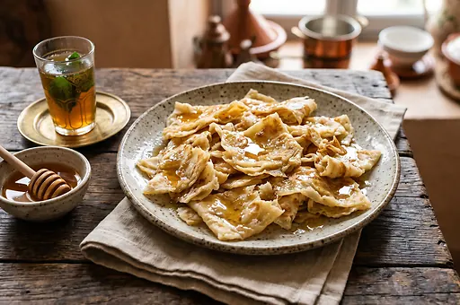 Ftiefta marocké trhané palacinky s medom
