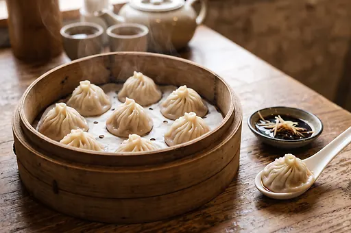 Pierożki Xiao long bao z wieprzowiną