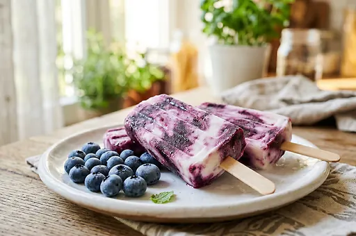 Blueberry Yogurt Popsicles